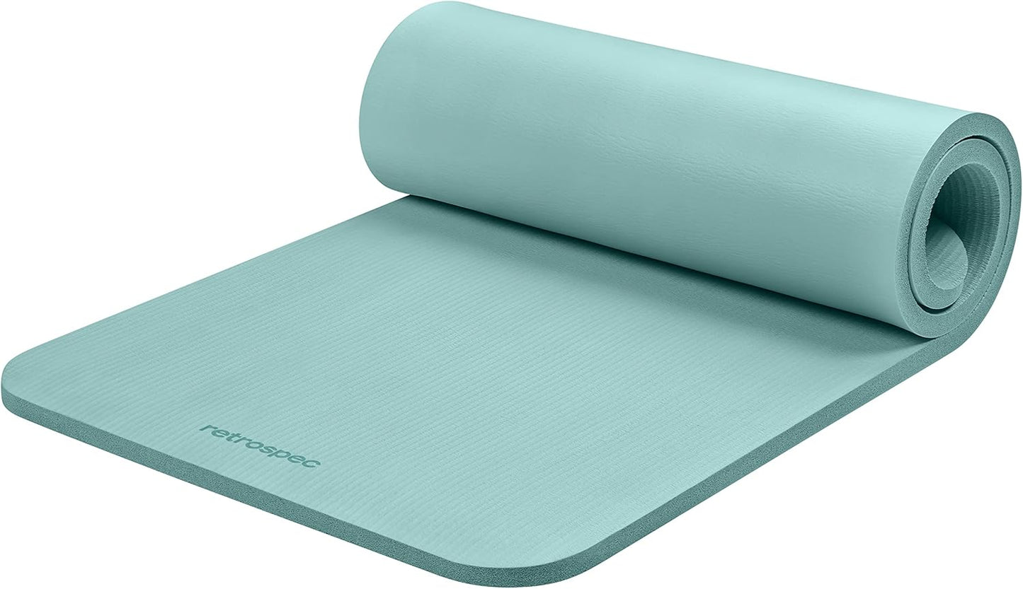Retrospec Solana Yoga Mat 1" & 1/2" Thick w/Nylon Strap for Men & Women