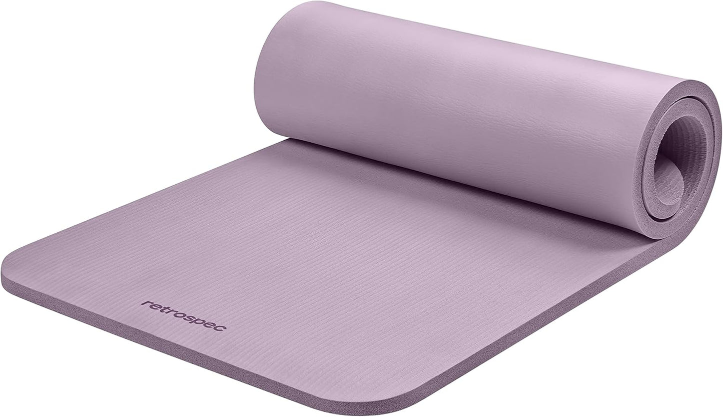 Retrospec Solana Yoga Mat 1" & 1/2" Thick w/Nylon Strap for Men & Women