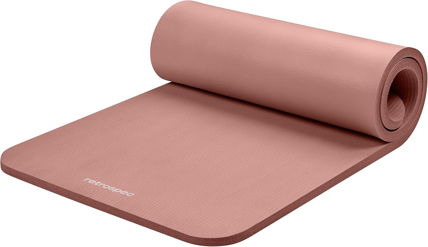 Retrospec Solana Yoga Mat 1" & 1/2" Thick w/Nylon Strap for Men & Women