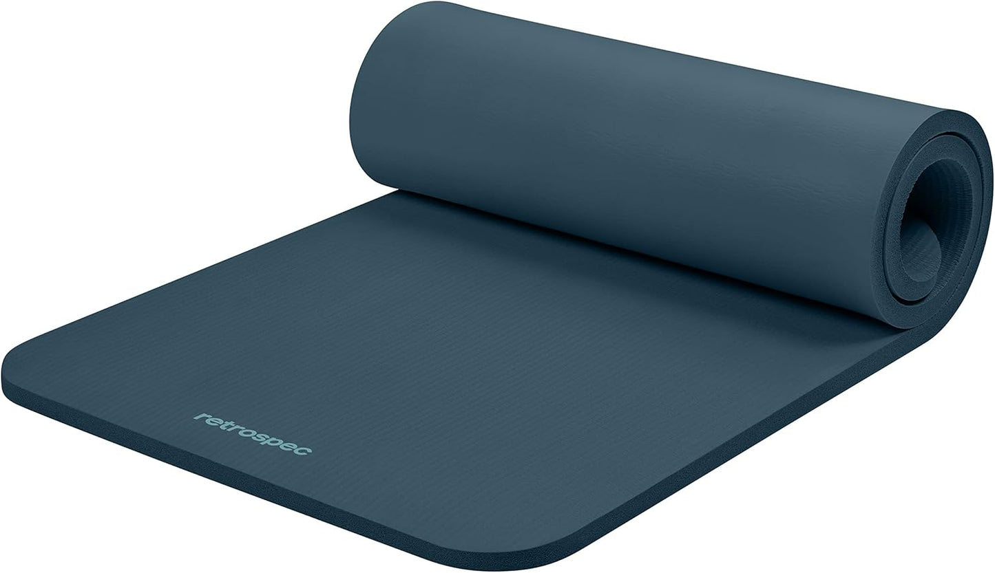 Retrospec Solana Yoga Mat 1" & 1/2" Thick w/Nylon Strap for Men & Women